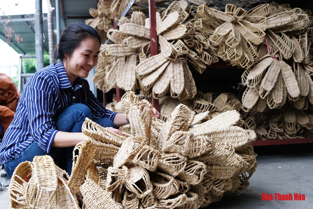 Độc đáo những sản phẩm mỹ nghệ làm từ cói, bèo tây